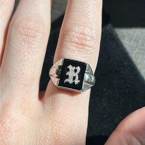 SOLD - Onyx in Sterling Silver Signet Ring - SOLD